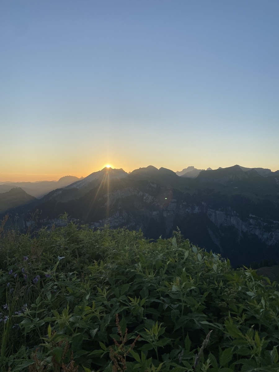 Sonnenaufgang über den Gipfeln